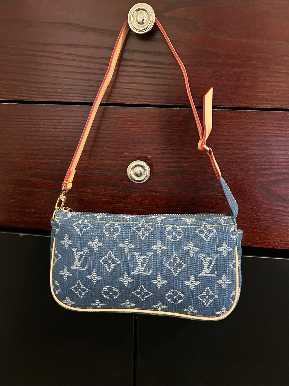 Blue Monogram Denim Mini Pochette - Picture 2 of 4